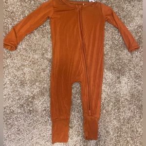 Baby bamboo pajama burn orange
